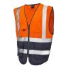 Lynton ISO 20471 Cl 1 Superior Waistcoat Orange/Navy