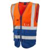 Lynton ISO 20471 Cl 1 Superior Waistcoat Orange/Royal