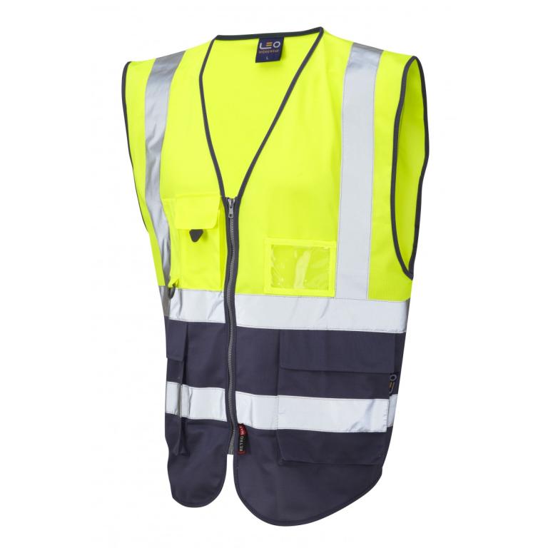 Lynton ISO 20471 Cl 1 Superior Waistcoat Yellow/Navy