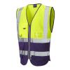 Lynton ISO 20471 Cl 1 Superior Waistcoat Yellow/Purple