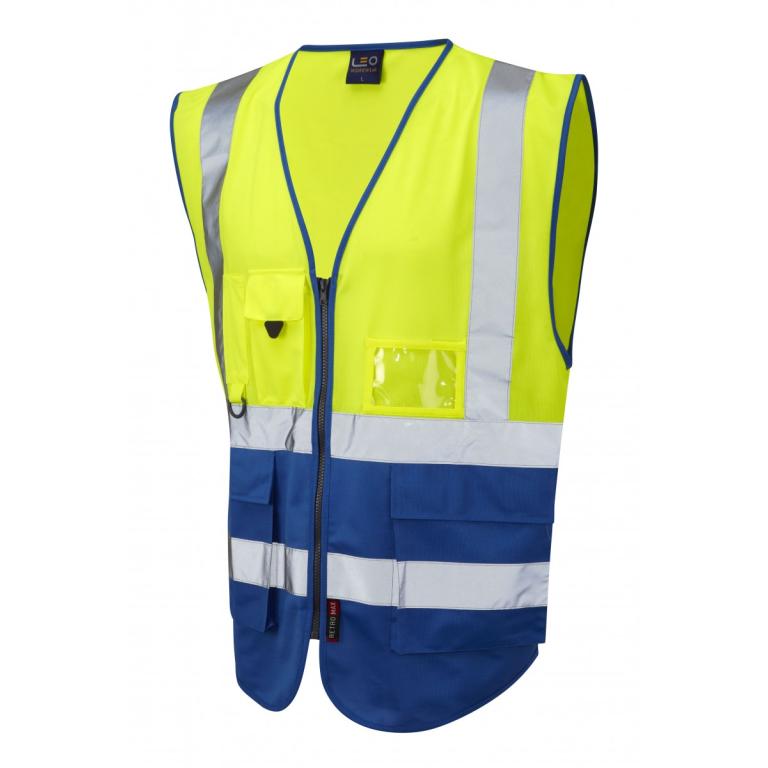 Lynton ISO 20471 Cl 1 Superior Waistcoat Yellow/Royal