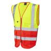 Lynton ISO 20471 Cl 2 Superior Waistcoat Yellow/Red