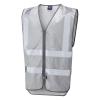 Commodore Reflective Zip Waistcoat Silver