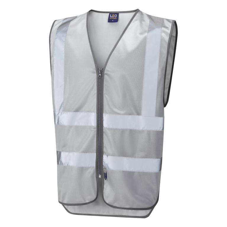 Commodore Reflective Zip Waistcoat Silver