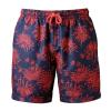 Men's swim shorts Navy/Coral Print