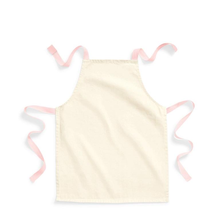 Fairtrade cotton junior craft apron Natural/Pastel Pink