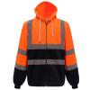 Hi-vis zip hoodie (HVK07) Orange/Navy