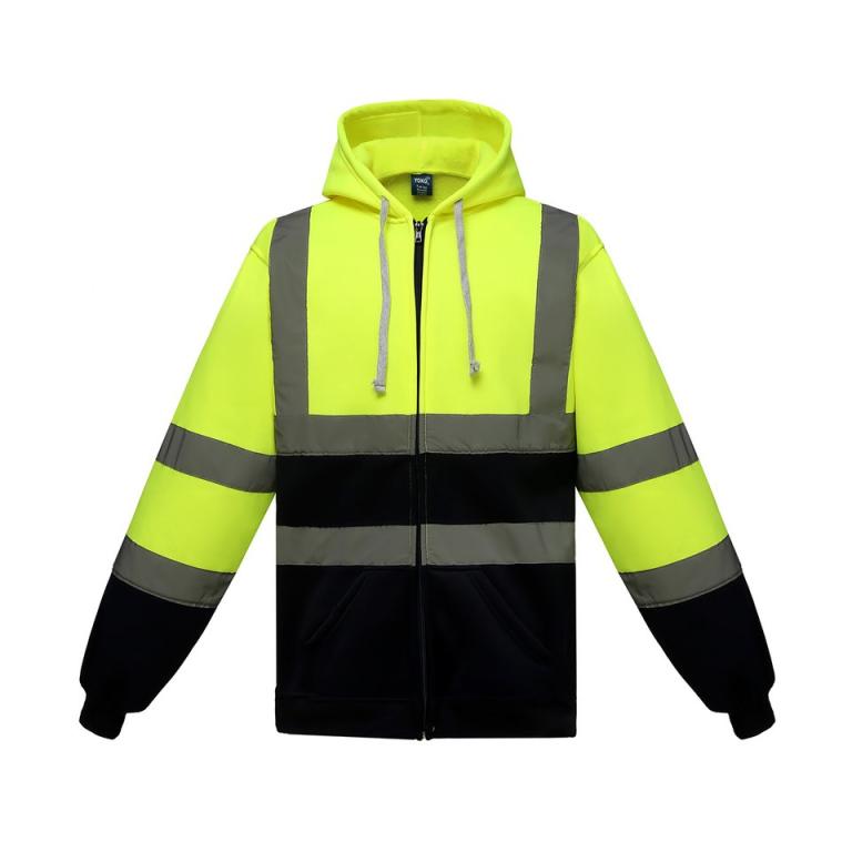 Hi-vis zip hoodie (HVK07) Yellow/Navy