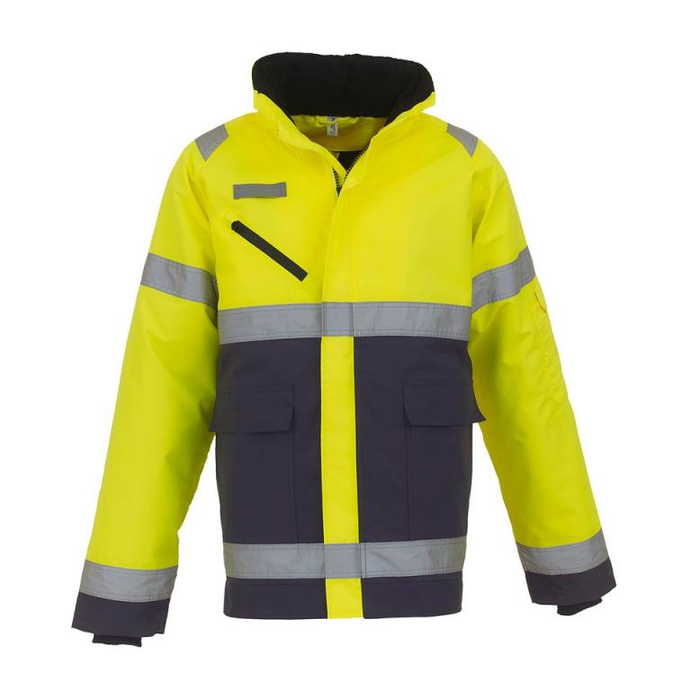 Hi-vis Fontaine storm jacket (HVP309) Yellow/Navy