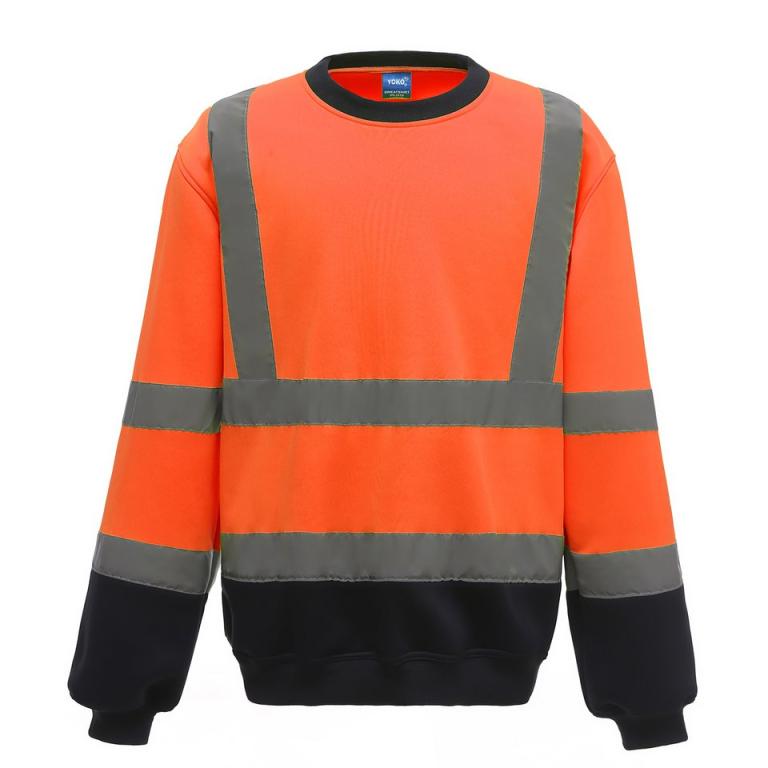 Hi-vis sweatshirt (HVJ510) Orange/Navy