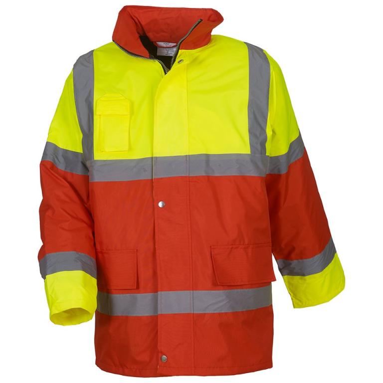 Hi-vis contrast jacket (HVP303) Yellow/Red
