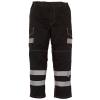 Hi-vis polycotton cargo trousers with kneepad pockets (HV018T/3M) Black