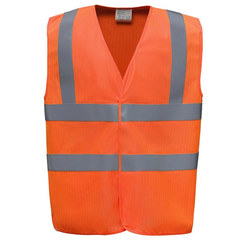 Hi-vis flame-retardant anti-static waistcoat (HVW100ASFR) Orange