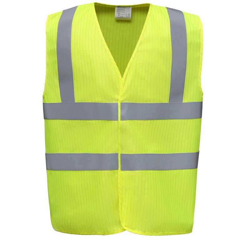 Hi-vis flame-retardant anti-static waistcoat (HVW100ASFR) Yellow
