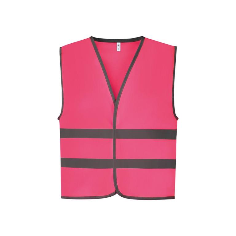 Hi-vis reflective border kids waistcoat (HVW102CH) Fluo Pink