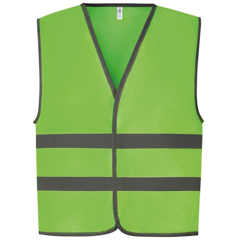 Hi-vis reflective border kids waistcoat (HVW102CH) Lime
