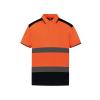 Hi-vis two-tone polo shirt (HVJ220) Orange/Navy