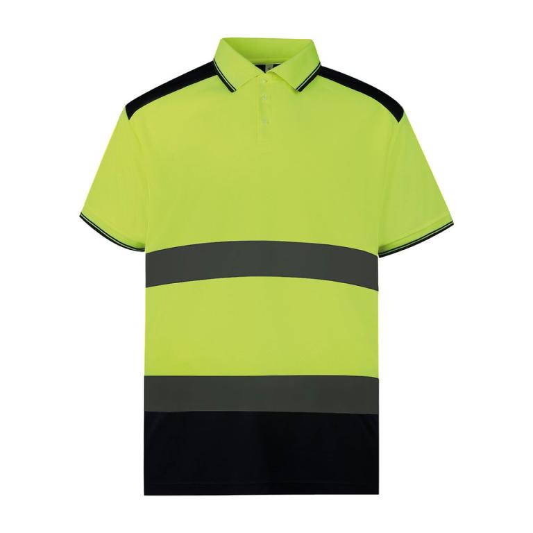 Hi-vis two-tone polo shirt (HVJ220) Yellow/Navy