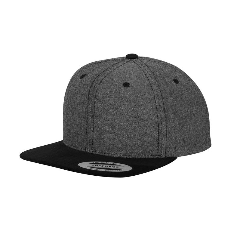 Chambray-suede snapback (6089CH) Black/Black