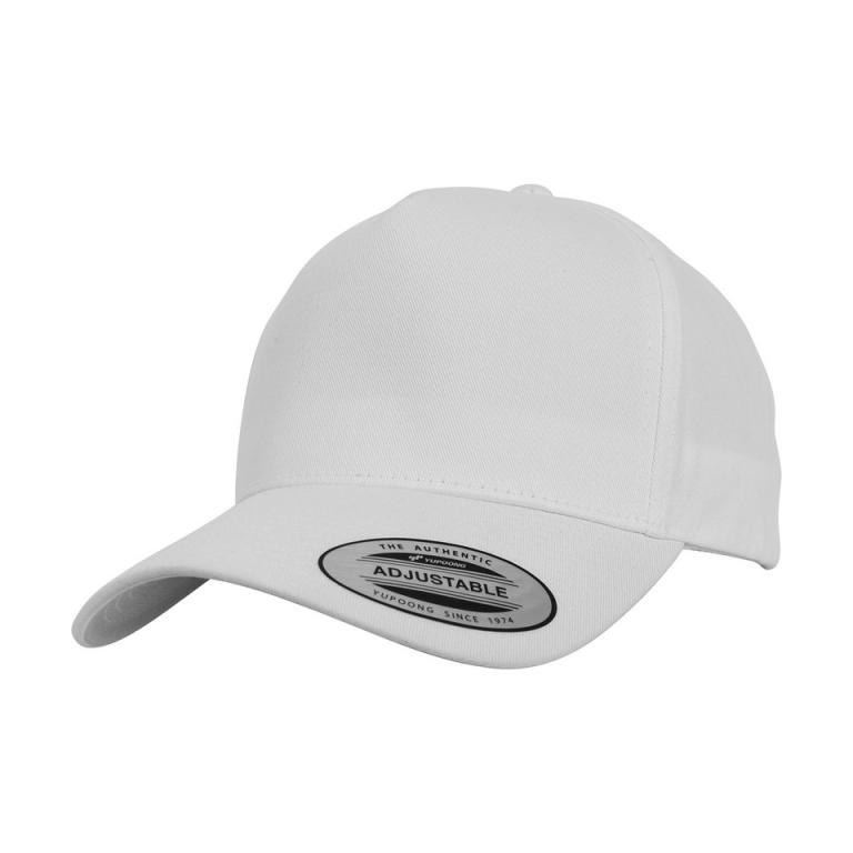 5-panel curved classic snapback (7707) White