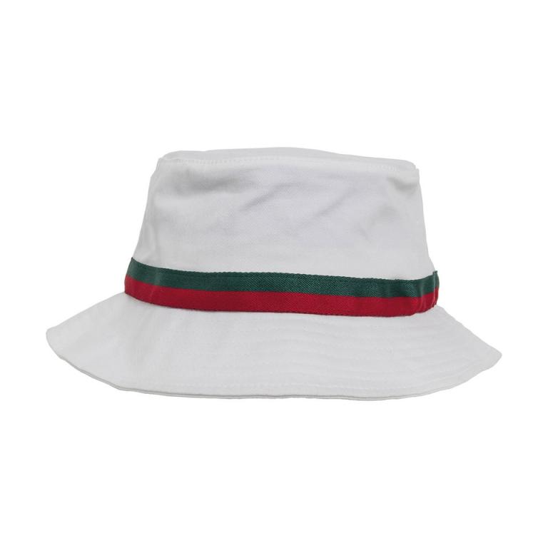 Stripe bucket hat (5003S) White/Fire Red/Green