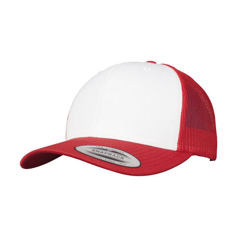 Retro trucker coloured front (6606CF) Red/White/Red