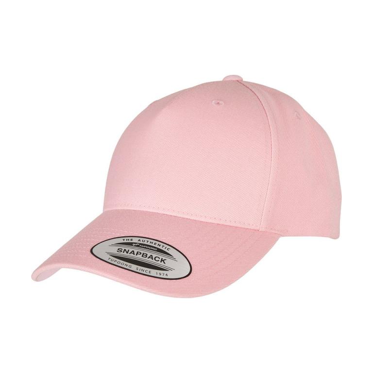 YP classics 5-panel premium curved visor snapback cap (5789M) Prism Pink