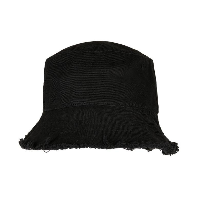 Open edge bucket hat Black