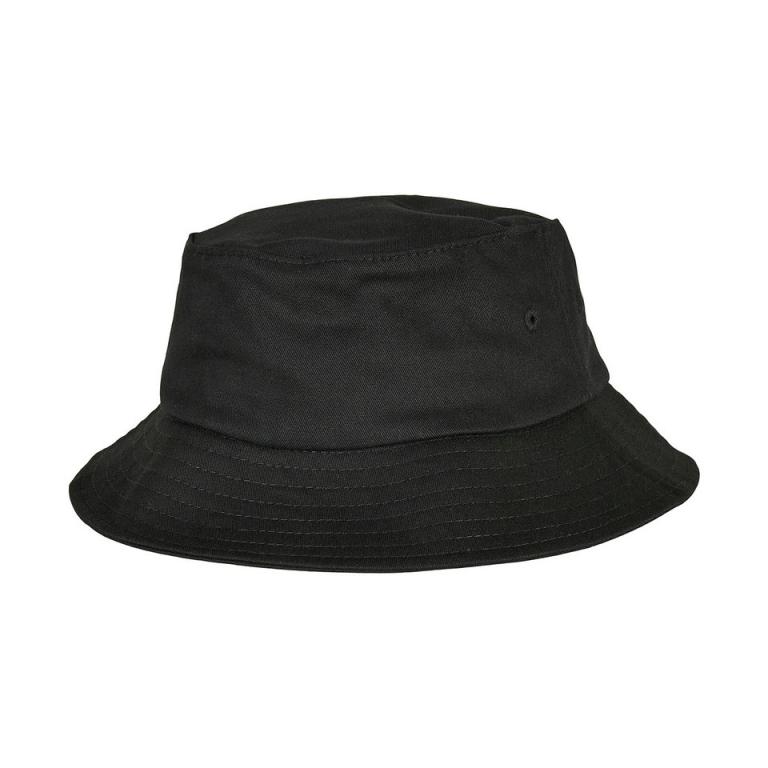 Kids Flexfit cotton twill bucket hat Black