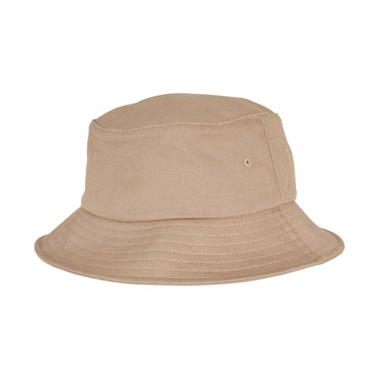 Kids Flexfit cotton twill bucket hat Khaki
