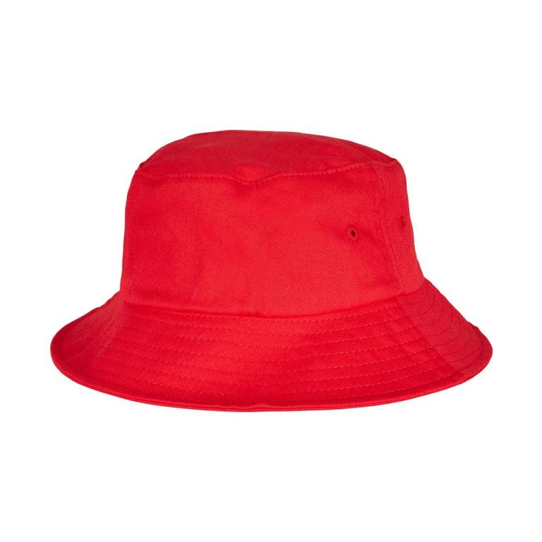 Kids Flexfit cotton twill bucket hat Red