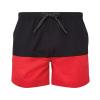 Block colour swim shorts Black/Red