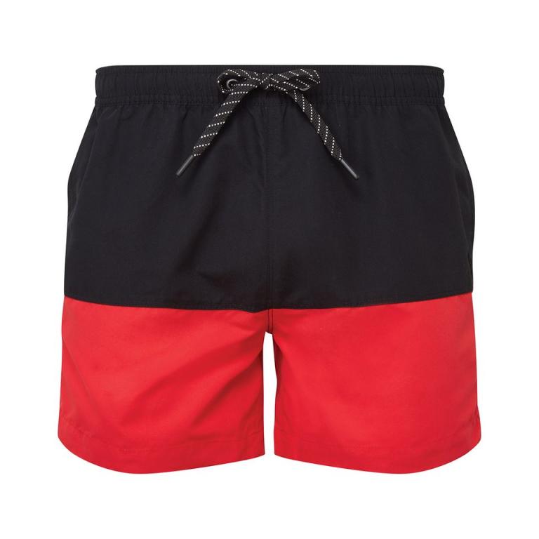 Block colour swim shorts Black/Red
