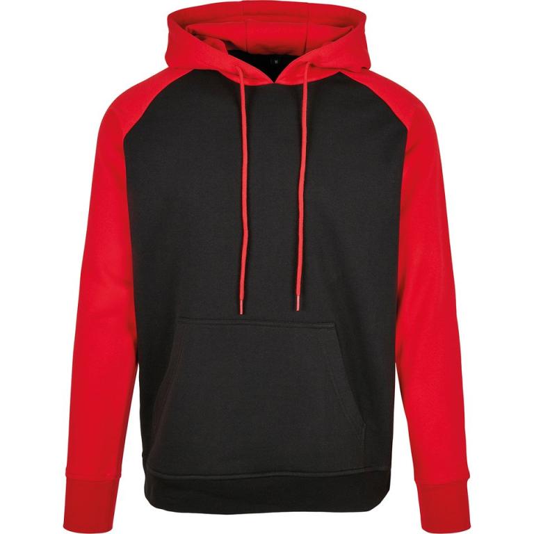 Basic raglan hoodie Black/Red