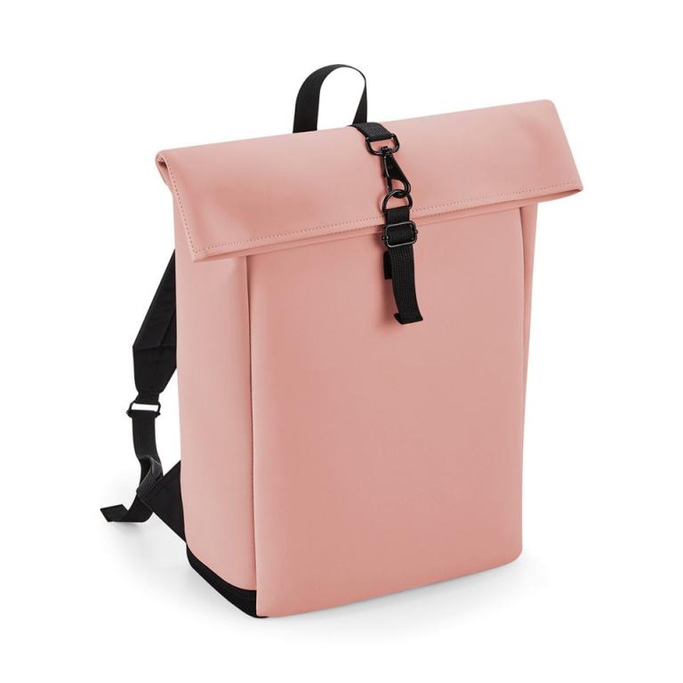 Matte PU rolltop backpack Nude Pink