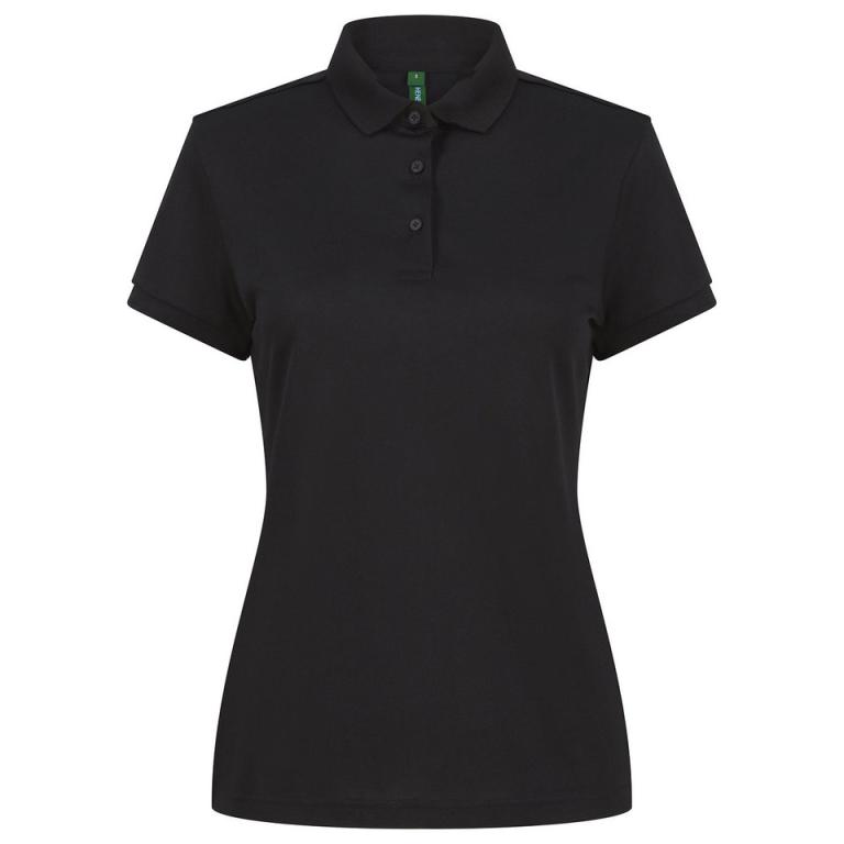 Women’s recycled polyester polo shirt Black