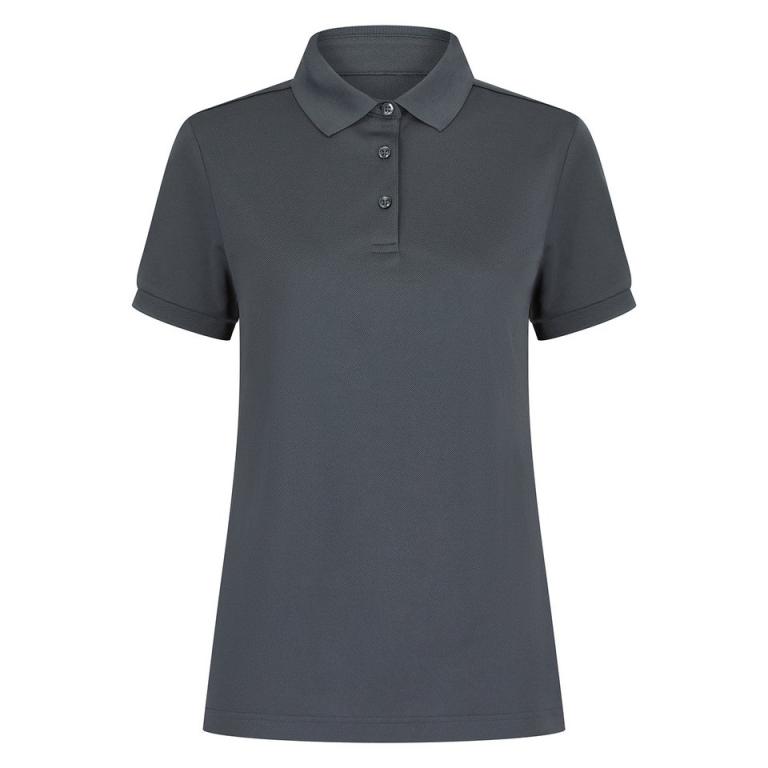 Women’s recycled polyester polo shirt Charcoal Grey
