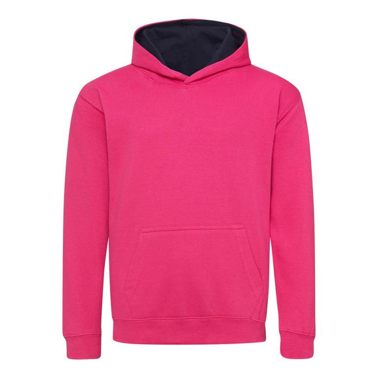 Kids varsity hoodie Hot Pink/French Navy