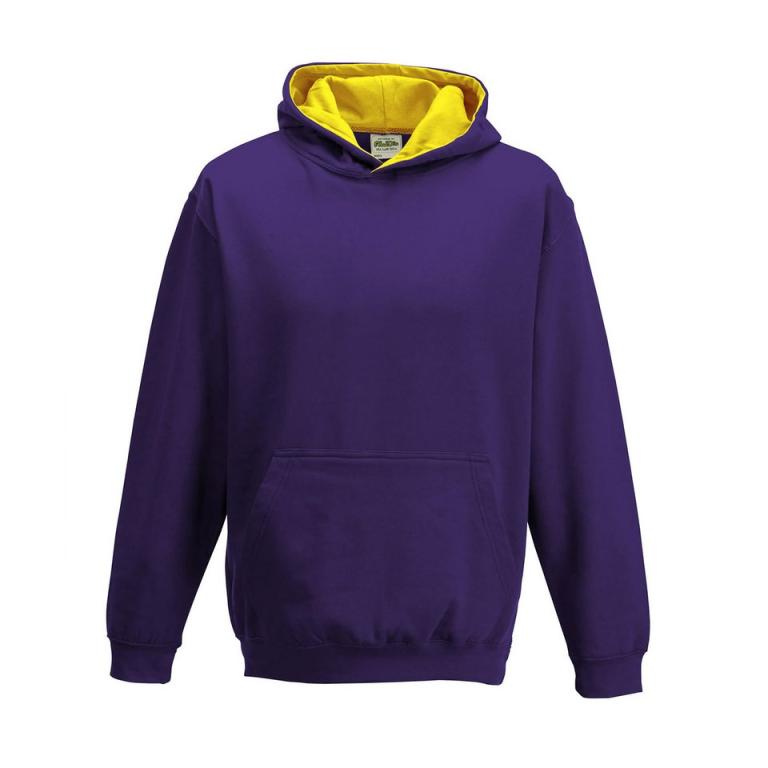 Kids varsity hoodie Purple/Sun Yellow