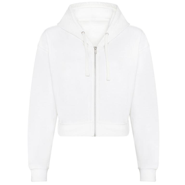 Women's fashion cropped zoodie Arctic White