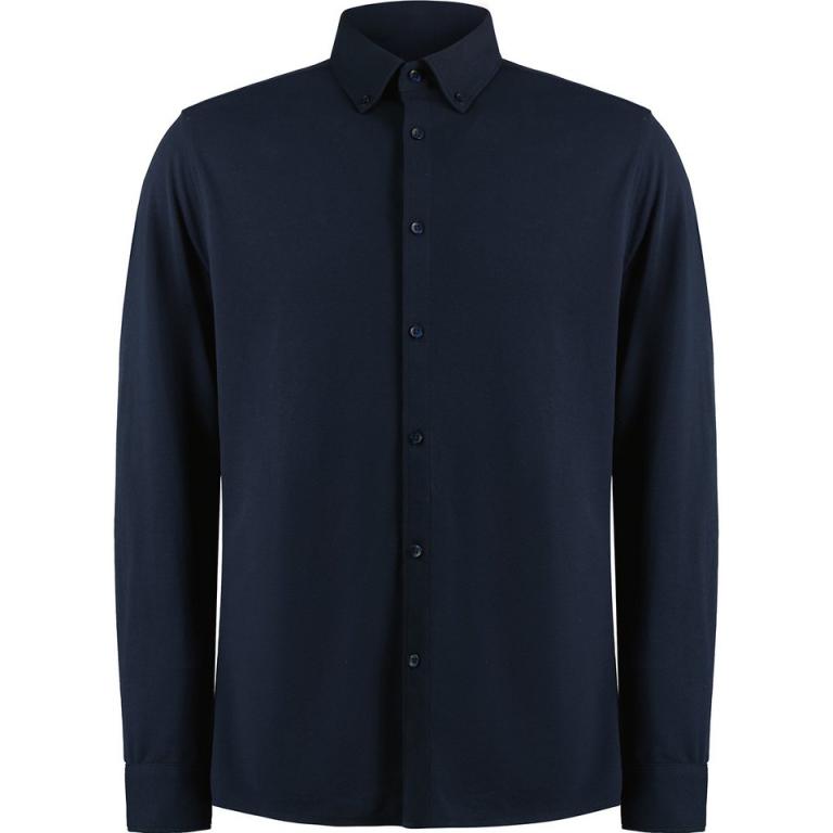 Long sleeve Superwash® 60° piqué shirt (tailored fit) Navy