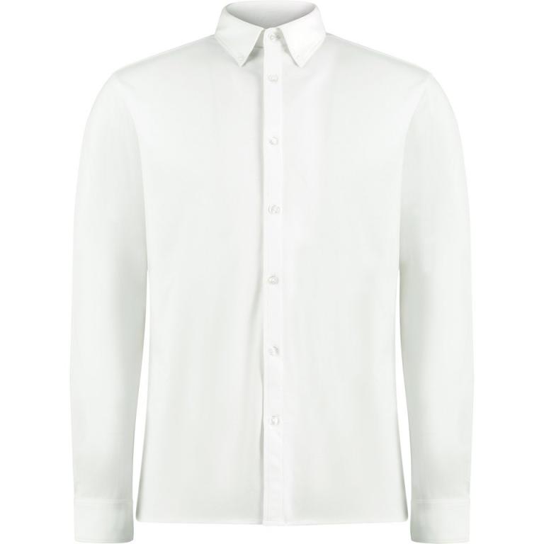 Long sleeve Superwash® 60° piqué shirt (tailored fit) White