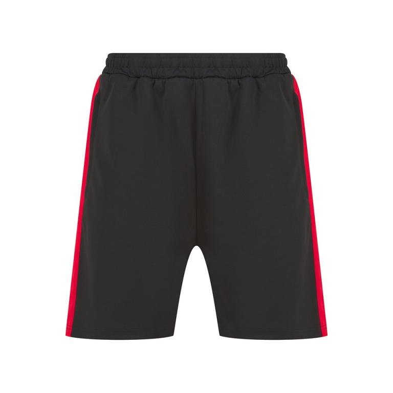 Knitted shorts with zip pockets Black/Red