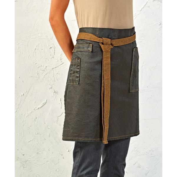Division waxed-look denim waist apron