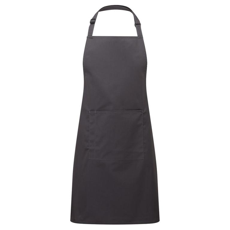 Colours bib apron with pocket Charcoal