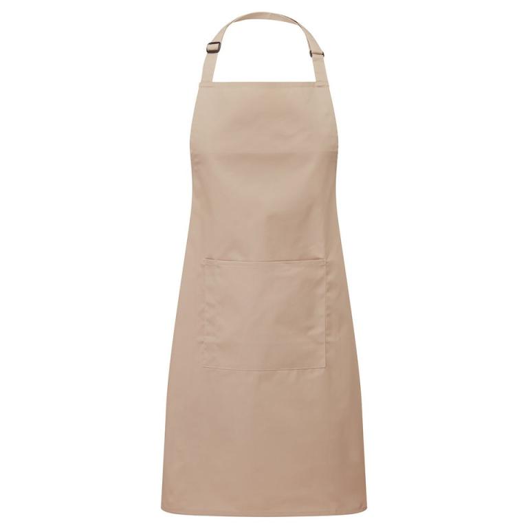 Colours bib apron with pocket Latte