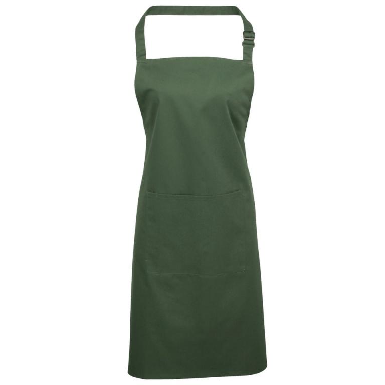 Colours bib apron with pocket Moss Green