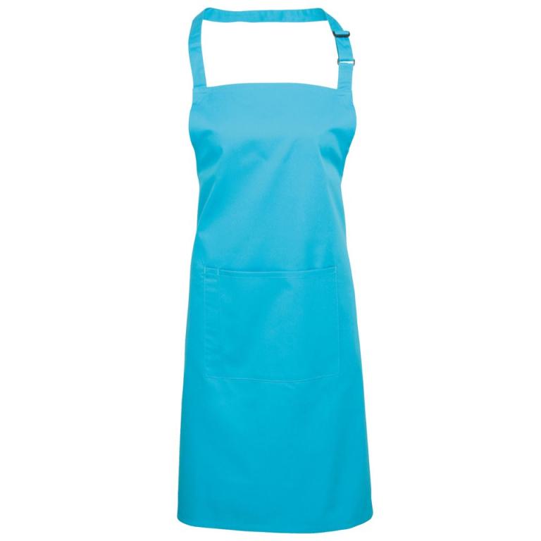 Colours bib apron with pocket Turquoise