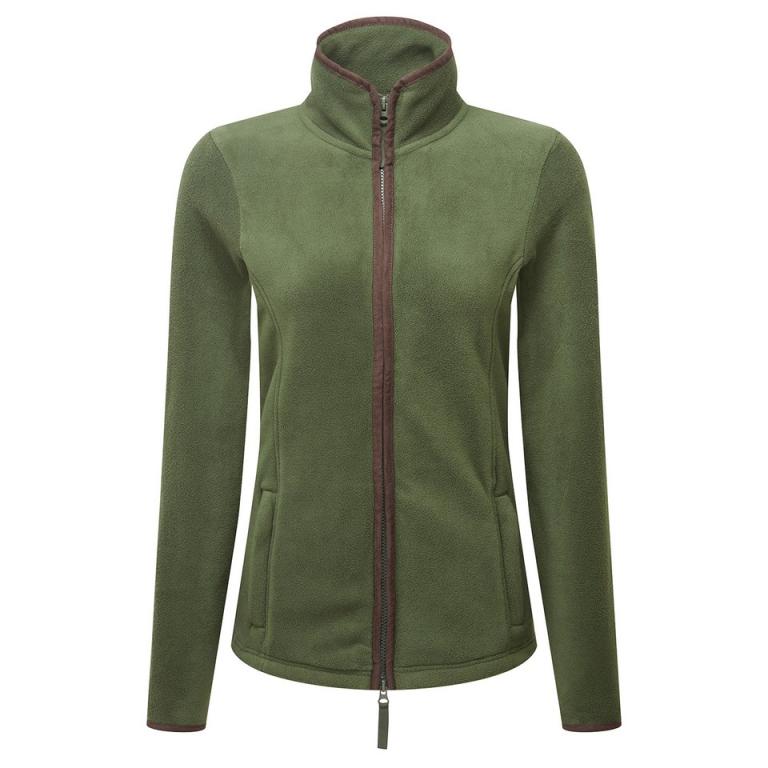 Women’s artisan fleece jacket Moss Green/Brown
