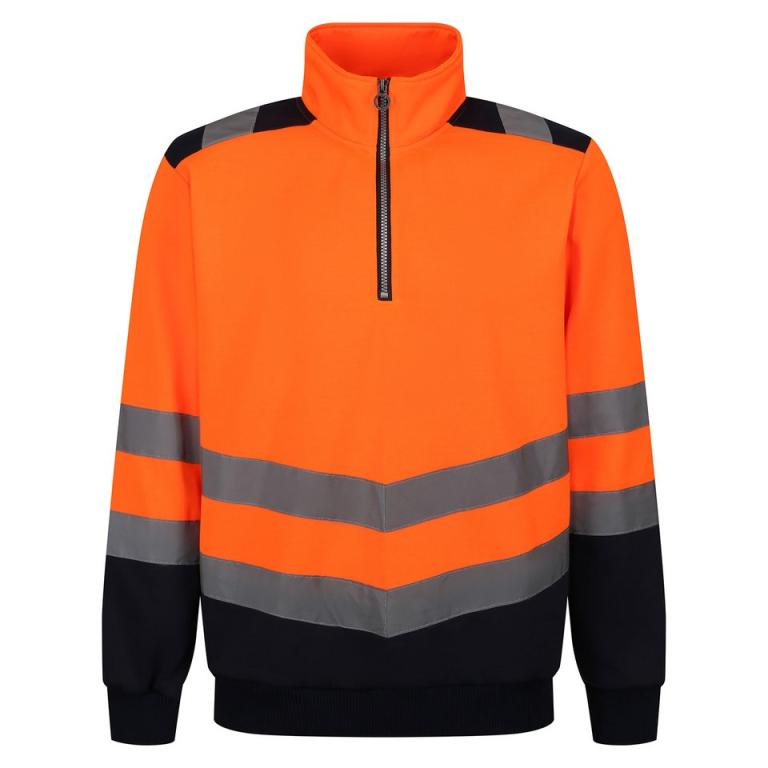 Pro hi-vis 1/4-zip sweatshirt Orange/Navy